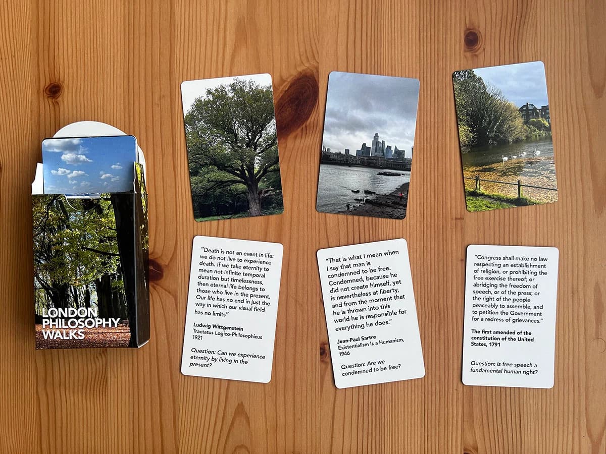 London philosophy walk cards
